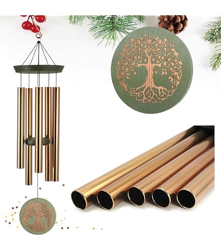 Carillon Vent Nature's Melody Woodstock - 71 Cm Noir - Aluminium Recyclé - Son Naturel Apaisant