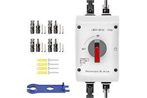 DC Trennschalter PV Anlage, Mengtech DC Trennschalter Leistungsschalter, IP65 Wasserdicht 32A 1200V PV Combiner Box for Solaranlage Solarmodul Anlage Solarmodule