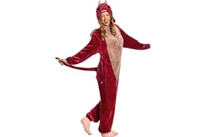 OLAOLA Pijama Adulto, Disfraz de Animal, Unisex Onesie para Cosplay de Halloween, Pijama Entero de Una Pieza para Mujer y Hombre