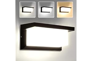 CANMEIJIA Aplique Pared Exterior 18W Lámpara de Pared LED Impermeable IP65 Luz de Aluminio Iluminación 3000K 4000K 6500K Ideal para jardines, garajes, portales