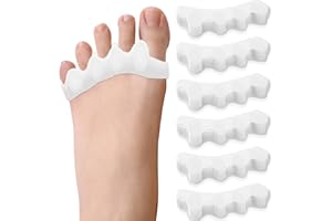 Ballotte Premium Toe Spacers (White 6 Pack) | Toe Separators for Feet - Toe Spreader & Foot Stretcher | Big Toe Straightener, Bunion Corrector, and Hammer Toe Corrector for Men and Women