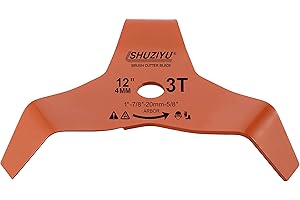 LSHUZIYU 12" 305x4mm-3T Bend, Arbor 1" with 7/8"-20-5/8" Washer, Heavy Duty Brush Cutter Blade, SK-5 Steel, Suitable for All Brand of Brush Cutter