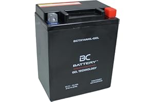 BC BATTERY CONTROLLER BC BATTERY Batteria Avviamento Moto al GEL 12V 14Ah BCTX14AHL-GEL Moto&Scooter, esente da manutenzione sigillata precaricata simile a YTX14AHL-BS/YB14L-A2-FA