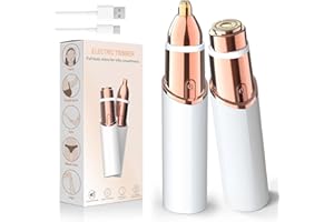 Vexloria Épilateur de Sourcils Rechargeable 2 en 1 pour Femme, Rasoir Électrique et les Sourcils-Rechargeable, Lumière LED Intégrée pour l'épilation du Visage des lèvres et du Corps