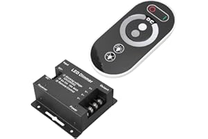 ‎MARHYNCHUS DC 12V 24V Bezprzewodowy ściemniacz LED z Pilotem, RF Dotykowy Kontroler światła LED Kontroler ściemniania do Taśmy LED