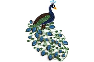 HILLRONG Paper Quilling Kit, Quilling Paper Painting Kit, Bicycle Flower, Peacock, Dream Catcher Design, Paper Quilling Tools for Home Decor DIY Handmade Arts Crafts (Peacock)