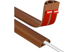 JAHOMFAI Canaletas para Cables Adhesivas, Madera Pasacables Suelo Goma, Canaleta Cables, para Uso en Oficinas, Escuela, Almacén, Conciertos, Etc, para Proteger Los Cables Evitar Riesgos deTropiezo