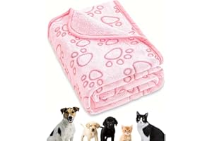DOKRIN Mantas para camas para perros,Manta gruesa rosa para mascotas, cálida y resistente, ideal para todas las estaciones (52 x 73 cm)