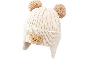 BNOYONERAS Cappello a Maglia Bimbo, Cappello Bambino Invernale, Bambina Cappello Lavorato a Maglia Inverno Caldo Berretto, Bambino Cappello a Maglia, per Bambini Autunno a Prova di Vento 2-4 Anni