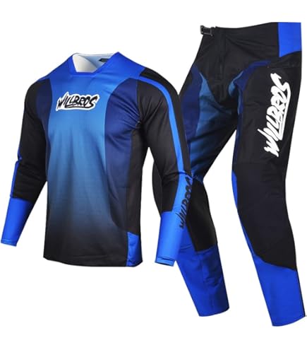 O'NEAL | Pantalones Enduro MX Motocross | Máxima Libertad de Movimiento, diseño Ligero, Transpirable y Duradero | Pantalones Element Racewear V.22 | Adulto | Azul Blanco Rojo | Talla 28/44