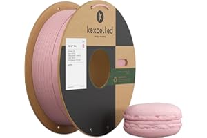 kexcelled Macaron Matte PLA Filament 1.75 mm +/- 0.03 mm, Upgrade PLA Roll, 3D Printer Filament, Matte Finish, 1 kg (2.2 lbs) Cardboard Spool, Neatly Wound, Coral Pink