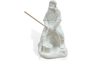 FUNNY CUP Diferentes Figuras para Belén de escayola. Estaturas Medias. Todas Las Profesiones para el Nacimiento. Ideal para complementar los Portales de Navidad (Pescador)