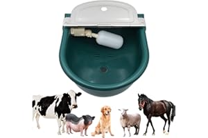 Svauoumu Cattle Drinker Waterer Trough,Water Troughs Livestock Sheep Water Trough Automatic Drinking Trough With Float Valve, for Cow Sheep Goat 4 L (Dark green)