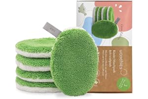 waschies KIDS - set di 5 flanelle per bambini, molto morbide, riutilizzabili, lavabili solo con acqua, ideali per pelli sensibili, Made in Germany, colore: verde