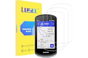LUSEE 3 Pezzi Vetro Temperato per Garmin Edge 1040/1040 Solar / 1030/1030 Plus, Pellicola Protettiva Protezione per Schermo [Durezza a 9H] [Chiaro HD] Anti Graffio e Anti Impronta