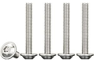Drenky 50 Pcs M4 X 35mm Bolts 304 Stainless Steel Pan Head Screws - Fully Thread Machine Screws With Flat Head, Rustproof, Rounded Flange And Hexagon