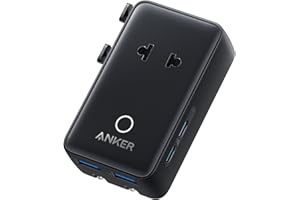 ‎ANKER Anker Nano Travel Adapter Worldwide, uniwersalny adapter podróżny z 4 portami USB, 2 portami USB C, 2 portami USB A i 1 gniazdem AC, adapter gniazdkowy, może być używany w ponad 200 krajach