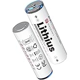 Portronics AA Lithius Type C Rechargeable Batteries, Pack of 2, Lithium Ion Cell Composition, Upto 1480mAh Capacity, Low Self