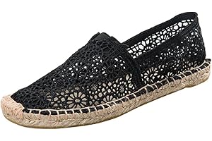 Dooxi Femmes Décontractée Plat Loafers Chaussures Mode Confort Antidérapant Dentelle Creux Espadrilles