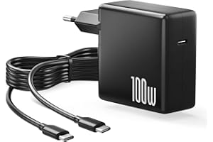 Basicvolt Caricatore Alimentatore USB C 100 W, per HP Spectre X360, Elitebook Elite Envy Probook Chromebook Pavilion AC