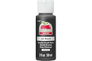 APPLE BARREL Plaid:Craft Acrylic Paint, Jet Black, 59.1 ml (Pack of 1)