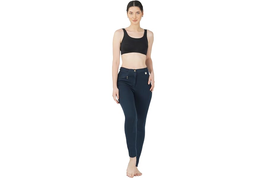 Avon Equine Women's Cotton Lycra Jodhpurs JODPHURS JODS Soft Knee Patch Equestrian 4 Way Stretch Ladies Horse Riding Pants