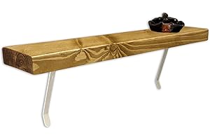 MKGT NO Drill Radiator Shelf | Rustic Slim Narrow Shelf for Hallway (Dark Oak, 90cm)