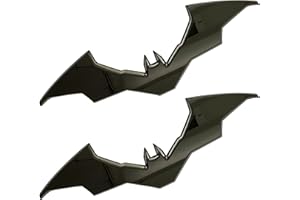 Fan Emblems The Batman 3D Car Badge Twin Pack - Movie Batwing Logo (Black Chrome)