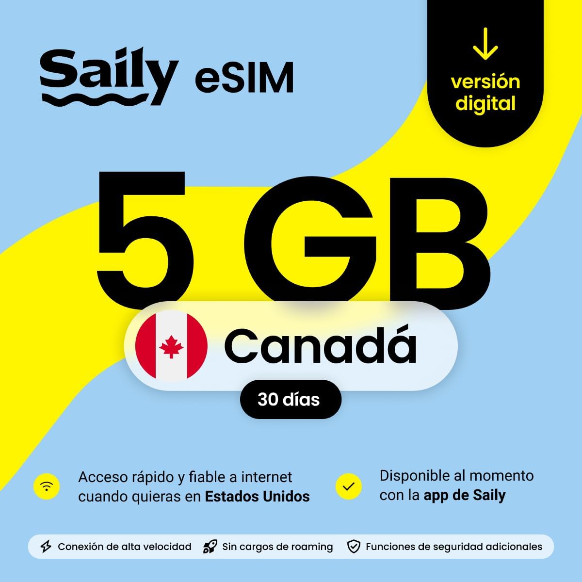 Faut-il Acheter le Plan de datos eSIM de Saily para Canad 5 GB 3 (Sélection) ? Notre Avis