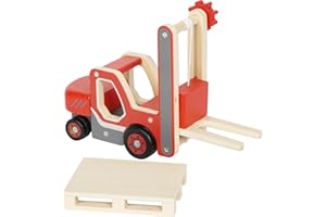 small foot Carrello elevatore con Pallet in Legno, con forca Mobile e verricello, Veicolo Gioco per Bambini dai 2 Anni, 12636