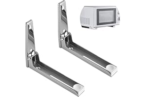 Tel Charme * 2 soportes para microondas de pared de acero inoxidable, universal, con brazos extensibles, plegables y retráctiles, para microondas y horno (plateado)