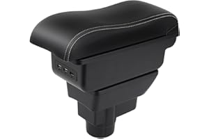 ‎YJYWZH YJYWZH Auto Armlehnen für Opel Corsa D 2006-2014 Armlehne Doppelschicht Mittelkonsole Große Aufbewahrungsbox mit 3 USB-Ladeanschluss Schwarz
