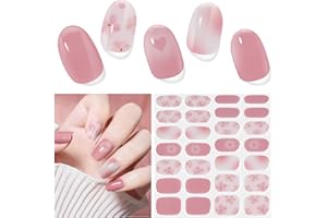 DUKASOU Unghie Gel Adesive UV– 28 PCS Smalto Adesivo Per Unghie,Pellicola per Unghie Autoadesiva,Strisce Gel Unghie Lampada UV