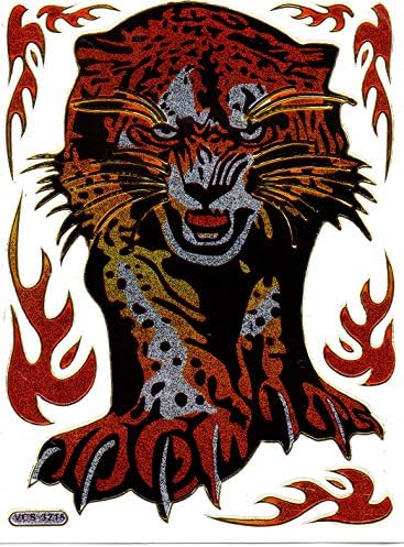Tiger Flames Sticker 1 Sheet 135 mm x 100 mm Claw Stickers Crafts Children Party Metallic Look