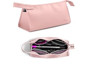 Veki Reise Tasche für Dyson Airwrap Styler und Lockenwickler, Tragbare Aufbewahrungstasche für Warmluftbürste Haartrockner, Reisen Lagerung Tasche Kompatibel mit Shark/Dyson Supersonic (Rosa)