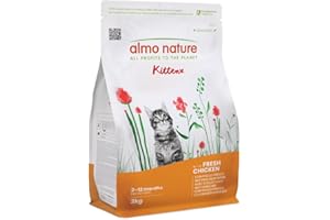 Almo Nature Kitten - Crocchette per Gattini Cuccioli con Pollo Fresco - Per una Crescita Equilibrata dai 2 ai 12 mesi, Adatto in Gravidanza e Allattamento - Sacco da 2kg