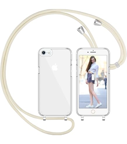 TUUTPU Funda Para IPhone 8/SE 2020/2022/7/6 Con Cuerda, Carcasa Brillante Transparente Silicona Protección Case Con Ajustable Colgante Correa De Cuello Arena Movediza Caso Con Cadena Cordón, Oro Rosa