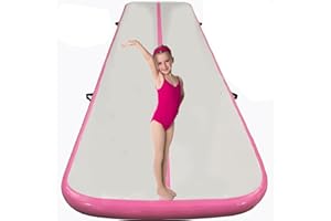 RISINGUKST Tappetino da Ginnastica 3 m / 4 m / 5 m / 6 m Tappetino Ginnastica Artistica da casa 10cm/20cm Spessore Gonfiabile Artistica Air Track Tappetino da Allenamento con Pompa Elettrica