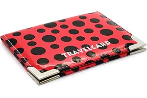 HITHIKA - New Leather Oyster Travel Card Bus Pass Holder Wallet Rail Card Cover CASE (Red(Polka Dot))