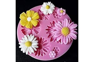 KAIKSO-IN CHRISTY HARRELL - Stampo in silicone 3D a forma di girasole a forma di margherita, per cottura fai da te, cioccolato, gelatina, caramelle, fondente, torte, biscotti, cubetti di ghiaccio, sapone fatto