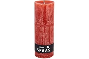 Spaas Rustic Unscented Pillar Candle 68/190 mm, ± 95 Hours, Ginger Orange