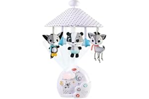 Tiny Love Magical Night 3-in-1 Projector Mobile, Karuzela z projektorem dla niemowląt, Karuzela z projektorem do łóżeczka z kojącym oświetleniem Night Light, 9 melodii, 0m +, Magical Tales