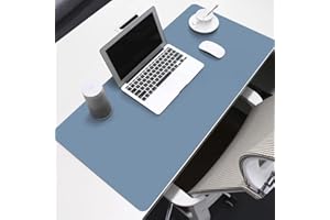 FYSARAN Non-Slip Desk Pad, Waterproof PVC Leather Desk Blotter, Office Desk Mat, Large Mouse Pad, Easy Clean Table Protector, Laptop Desk Writing Mat for Office Work/Home/Decor (Azure Blue, 60 x 35 cm)