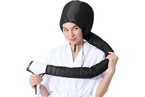 COANSEN Trockenhauben für Haare,Haartrockner mit Gummiband für Haarstyling, Tiefenpflege und Trocknen (Shwarz)