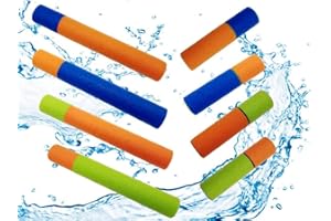 Kellegour 8 Pièces Pistolet à Eau en Mousse pour Enfants,33 cm,15 cm,Mousse de Pistolet à Eau Colorée,Jouets d'été Pistolet à Eau pour Enfants,Fusil à Eau Longue Portée,pour Piscine,Jardin,Plage,Fête
