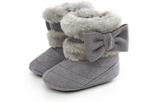RVROVIC Baby Jungen Mädchen Plüsch Winter Schneestiefel Bowknot Anti Rutsch Warmes Fleece Kleinkind Stiefel Kleinkind Vorläufer