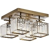 Avonni AV-60230-4E Vintage Veneer Modern Chandelier E27 Metal Crystal 40x40cm
