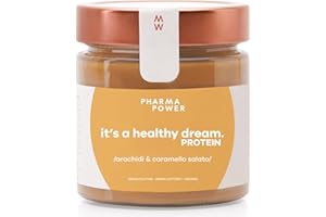 PharmaPower It’s a Healthy Dream Crema Spalmabile Proteica alle Arachidi e Caramello Salato, Senza Glutine e Senza Lattosio, Vegana, 200 g