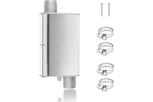 Infreecs 24mm Schalldämpfer Set für Standheizung, Auspuff Schalldämpfer Kit für Diesel Luftheizung, Abgasschlauch Zubehör mit 4 Edelstahlklammern für Auto Auspuffanlagen (Silber)