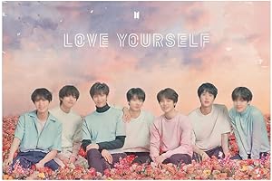 ROPNIIK Kpop BT21 Tapisserie BT21 Tenture Murale Revêtements Muraux,Décoration Murale,Décoration de Maison pour Enfant Homme Femme Chambre Décoration Murale Tapisserie